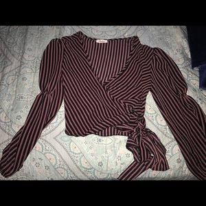 Stripped- wrapped around shirt